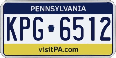 PA license plate KPG6512