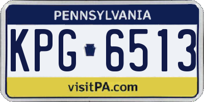 PA license plate KPG6513