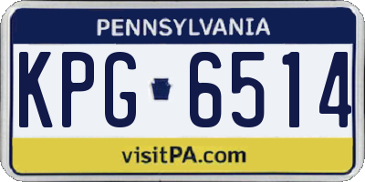 PA license plate KPG6514