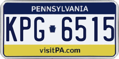 PA license plate KPG6515