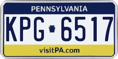 PA license plate KPG6517