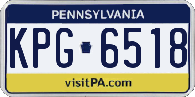 PA license plate KPG6518