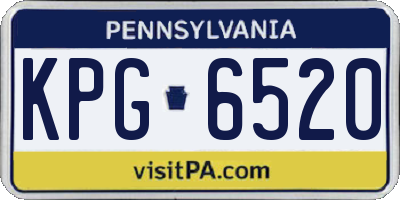 PA license plate KPG6520