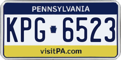 PA license plate KPG6523