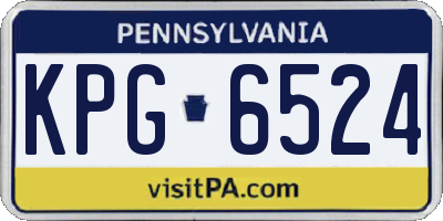 PA license plate KPG6524