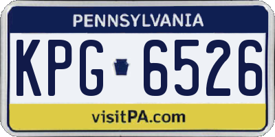 PA license plate KPG6526