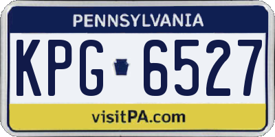 PA license plate KPG6527