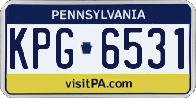 PA license plate KPG6531