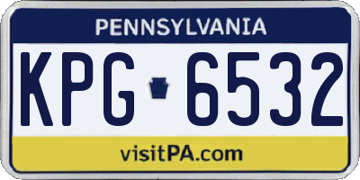 PA license plate KPG6532