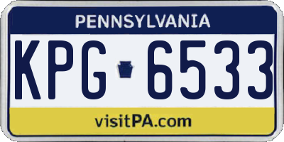 PA license plate KPG6533