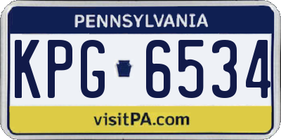 PA license plate KPG6534