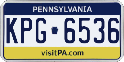 PA license plate KPG6536