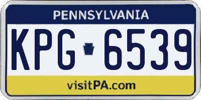 PA license plate KPG6539