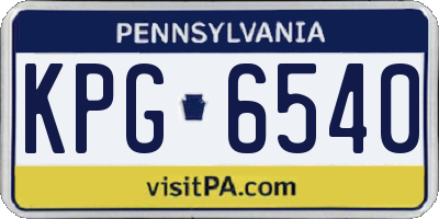 PA license plate KPG6540