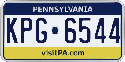 PA license plate KPG6544