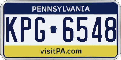 PA license plate KPG6548