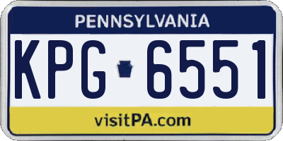 PA license plate KPG6551