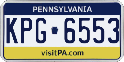 PA license plate KPG6553
