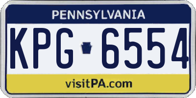 PA license plate KPG6554