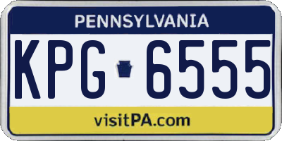 PA license plate KPG6555