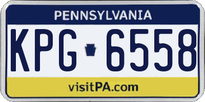 PA license plate KPG6558