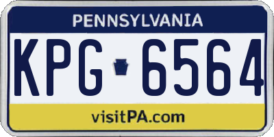 PA license plate KPG6564