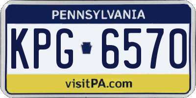 PA license plate KPG6570