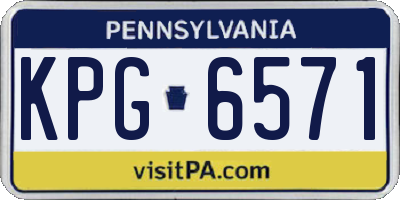 PA license plate KPG6571