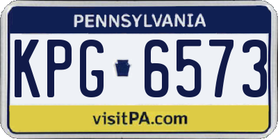 PA license plate KPG6573