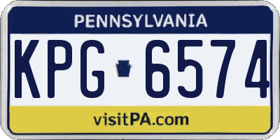 PA license plate KPG6574