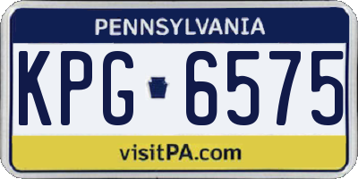 PA license plate KPG6575