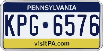 PA license plate KPG6576