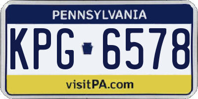 PA license plate KPG6578
