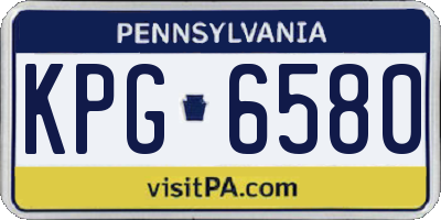 PA license plate KPG6580