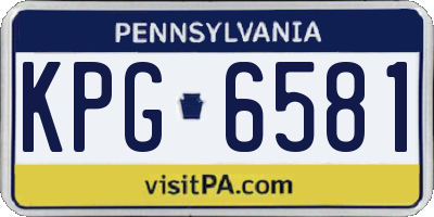 PA license plate KPG6581