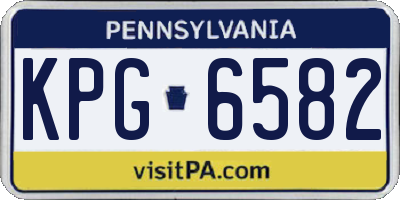 PA license plate KPG6582