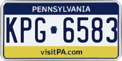 PA license plate KPG6583