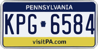 PA license plate KPG6584
