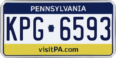 PA license plate KPG6593