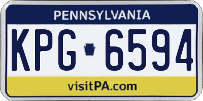 PA license plate KPG6594