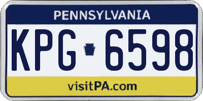 PA license plate KPG6598