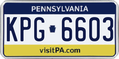 PA license plate KPG6603