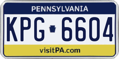 PA license plate KPG6604