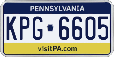 PA license plate KPG6605