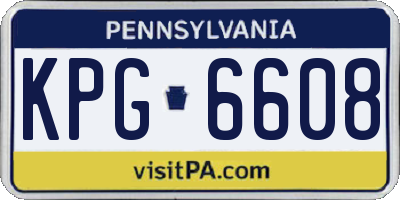 PA license plate KPG6608