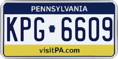 PA license plate KPG6609