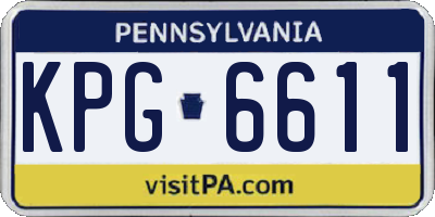 PA license plate KPG6611