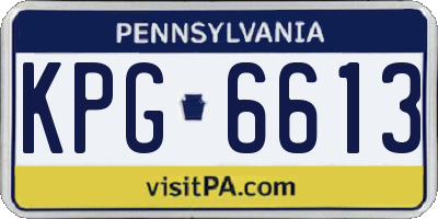 PA license plate KPG6613