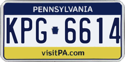 PA license plate KPG6614