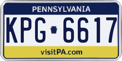 PA license plate KPG6617